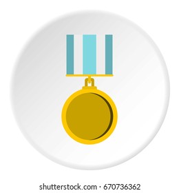 Medal for services icon in flat circle isolated vector illustration for web