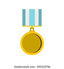 Medal for services icon in flat style isolated on white background vector illustration