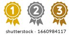Medal set icon, gold, silver and bronze medals, 1st, 2nd and 3rd place – stock vector