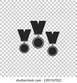 Medal set icon isolated on transparent background. Winner simbol. Flat design. Vector Illustration