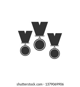Medal set icon isolated. Winner simbol. Flat design. Vector Illustration