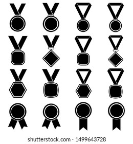 Medal set icon, logo isolated on white background