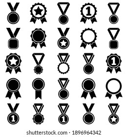 Medaillenset-Symbol, Logo einzeln auf weißem Hintergrund