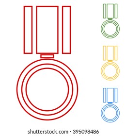 Medal. Set of line icons