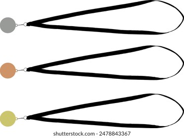 medal set. vector file. isolated. transparent