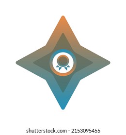 medal shuriken gradient logo design modern template icon