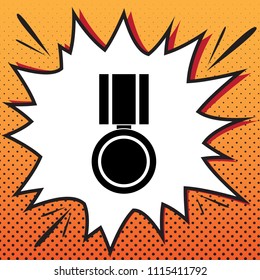 Medal sign illustration. Vector. Comics style icon on pop-art background.