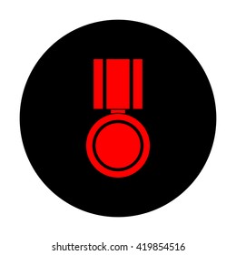 Medal sign. Red vector icon