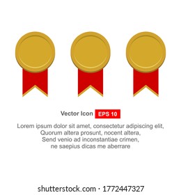 Cartel de la medalla. Icono de ilustración de vector estilo plano aislado en fondo blanco