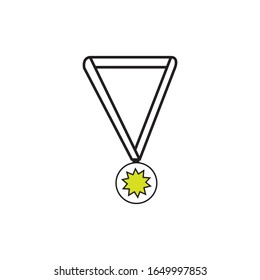 medal of simple design vector line icon