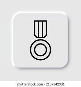 Medal simple icon, vector. Flat desing. Neumorphism design.ai