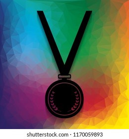 Medal simple sign. Vector. Flat style black icon on white.