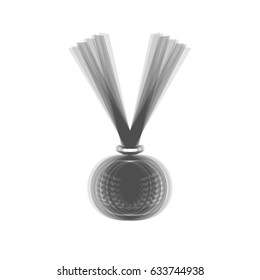 Medal simple sign. Vector. Gray icon shaked at white background.