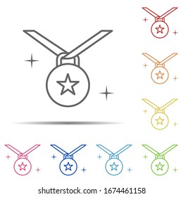 Medal, sport multi color icon. Element of sport thin line icon on white background