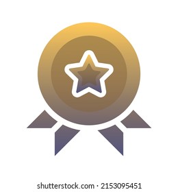 diseño del logotipo de gradiente de estrella de medalla icono de plantilla moderno