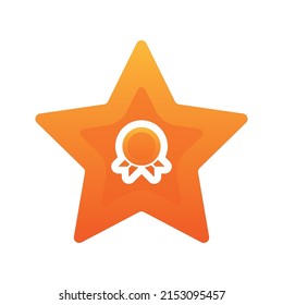 diseño del logotipo de gradiente de estrella de medalla icono de plantilla moderno