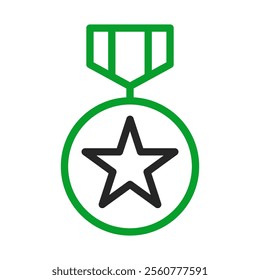 Medal with star icon. Concept of achievement, award, and victory.