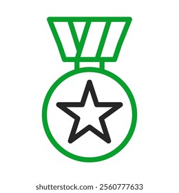 Medal with star icon. Concept of victory, achievement, and success.