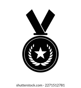 Medal with star icon design. isolated on white background. vector illustration