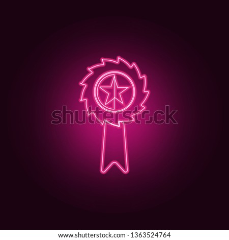 medal with a star icon. Elements of Sucsess and awards in neon style icons. Simple icon for websites, web design, mobile app, info graphics
