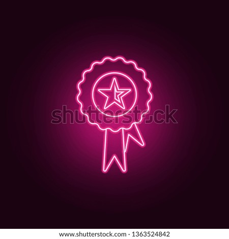 medal with a star icon. Elements of Sucsess and awards in neon style icons. Simple icon for websites, web design, mobile app, info graphics