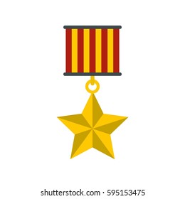 Medal star icon in flat style isolated on white background vector illustration
