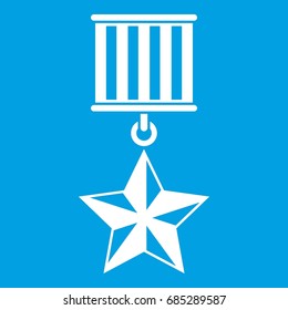 Medal star icon white