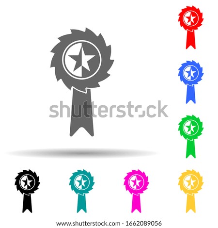 medal with a star multi color style icon. Simple glyph, flat vector of sucsess and awards icons for ui and ux, website or mobile application