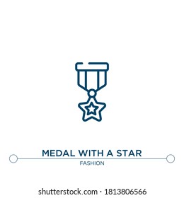 medal with a star outline vector icon. simple element illustration. medal with a star outline icon from editable fashion concept. can be used for web and mobile
