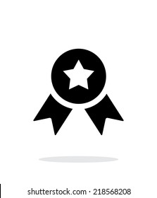 Medal with star simple icon on white background. Vector illustration.