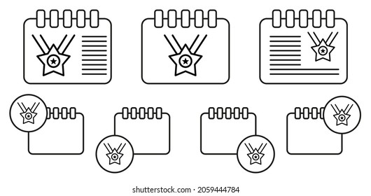 Medal, star, usa vector icon in calender set illustration for ui and ux, website or mobile application