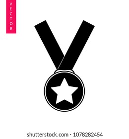 Medal with star vector icon, logo