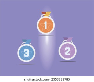 
Medal symbols representing 1st, 2nd and 3rd place winners.