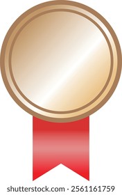 Medal with tape on a whtie background