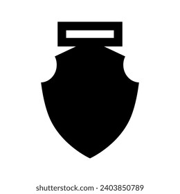 Vector de icono de plantilla de Medal. Signo de ilustración de forma de premio. Símbolo o logotipo de corte láser de medalla.
