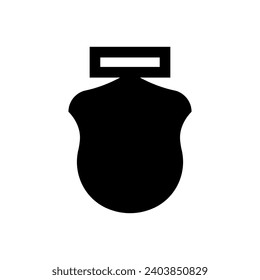 Vector de icono de plantilla de Medal. Signo de ilustración de forma de premio. Símbolo o logotipo de corte láser de medalla.