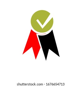 Medal thin line icon. Winner necklace award with number one in center. Sport vector design concept, outline style pictogram on white background, use for web and app
