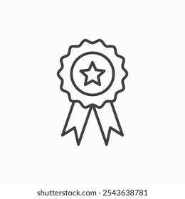 Icono de Vector de línea delgada de medalla