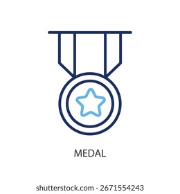 Medal thin line vector icons.