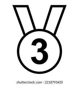Medal for third place. Sport vector icon.