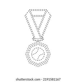 Medal tracing worksheet for kids