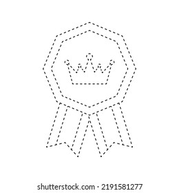 Medal tracing worksheet for kids