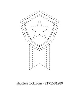 Medal tracing worksheet for kids