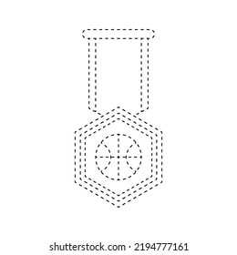 Medal tracing worksheet for kids