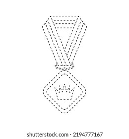 Medal tracing worksheet for kids