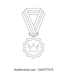 Medal tracing worksheet for kids