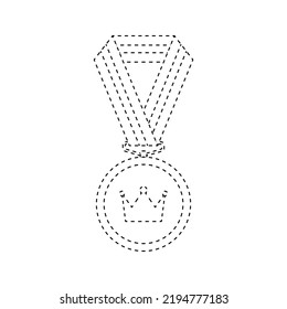 Medal tracing worksheet for kids