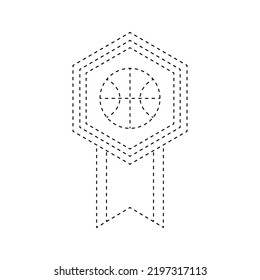 Medal tracing worksheet for kids