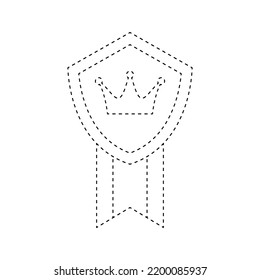 Medal tracing worksheet for kids