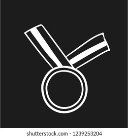 medal trophy doodle icon vector flat black